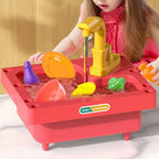 Kids Kitchen Play Set With Wash Basin Sink Plastic Toy Ages 6 To 12